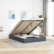 Ottomán ágykeret matrac nélkül sötétszürke 140x200 cm bársony