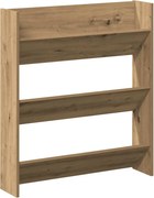 vidaXL kézműves tölgy színű szerelt fa fali cipőszekrény 80x18x90 cm