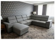 Kihúzható ülőgarnitúra univerzális U-alakú sarokkal és tárolóval GRANADA sötétszürke