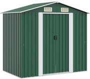 vidaXL zöld fém kerti fészer 204 x 132 x 186 cm