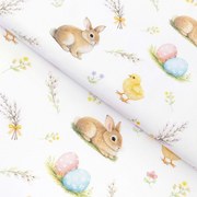 Goldea húsvéti teflon szövet terítőknek - vidám húsvét 160 cm