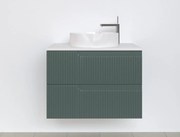 Piramida EURIDIKA fali fürdőszobabútor - mosdópult mosdó nélkül -2 fiókos - PINO ZÖLD - 75 x 48 x 53 cm