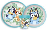 Bluey Tropical csúszásmentes étkészlet, micro műanyag szett