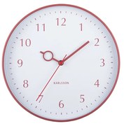 Karlsson 5992RD dizájner falióra, piros, átmérő 30cm