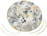 Bellatex EMA ülőpárna, kerek, sima, szürkeháromszögek, 40 cm