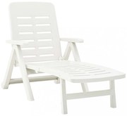 fehér összecsukható műanyag napozóágy