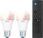 2 db-os készlet RGBW dimmelhető LED izzó A60 E27/9W/230V 2200–6500K Wi‑Fi + távirányító - WiZ