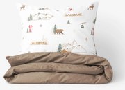 Goldea pamut ágyneműhuzat duo - zakopane, kávébarna színű hátoldal 140 x 200 és 70 x 90 cm