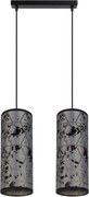 Csillár zsinóron AVALO 2xE27/60W/230V szürke/fekete
