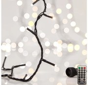 LED kültéri karácsonyi fényfüzér CLUSTER 200 LED/8 funkció 2,1 m IP44 meleg fehé