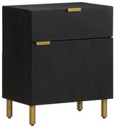 fekete szerelt fa éjjeliszekrény 50 x 33 x 60 cm