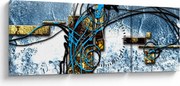 Absztrakt kép (órával) (90x30 cm)