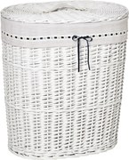 HOMCOM Rattan Mosókosár Fedéllel, Mosásra Használható Belső Táska, 15kg Szennyes Ruhát Tart | Aosom