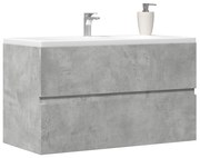 Betonszürke szerelt fa függő fürdőszobaszekrény 80x38,5x45 cm