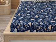 Mikroszálas lepedő DENIM BIRDS kék 180x200 cm