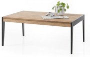 GIBRALTAR dohányzó asztal Vad tömör tölgyfa - fekete fém láb 112x73cm