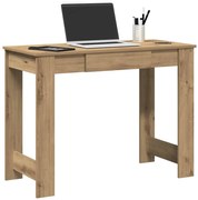 kézműves tölgy színű szerelt fa íróasztal 100x45x75 cm