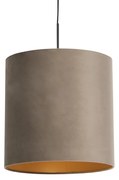 Lógólámpa taupe bársony árnyékolóval, aranyozott, 40 cm - Combi