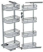 Konyhai fémrács, kamravasalat, 450mm, króm-fehér, csillapított záródás,  8 kosár SIGE, Infinity Plus 230B