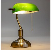 Brilagi - BANK OFFICE asztali lámpa 1xE27/60W/230V réz/zöld