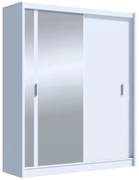 SABRINA gardróbszekrény tükörrel, 180x215 cm, fehér