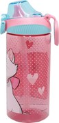 Disney Marie Adorable műanyag szívószálas kulacs akasztóval 450 ml