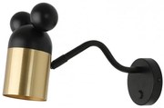 Lámpa Fali lámpatest MOUSE, 4763, max250V, 50/60Hz, 1*E27,  max.25 W, IP20, átmérő 8 cm, fekete/arany