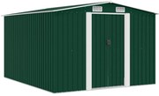 vidaXL zöld fém kerti fészer 257 x 298 x 178 cm