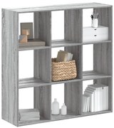 szürke sonoma színű szerelt fa könyvespolc 102 x 32 x 102 cm