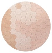 Világos rózsaszín mosható kézi szövésű pamut kerek szőnyeg ø 140 cm Honeycomb Rose – Lorena Canals