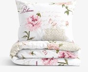 Goldea pamut ágyneműhuzat - pünkösdirózsa mintás 140 x 200 és 70 x 90 cm