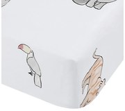 Fehér gumis pamut gyerek lepedő babaágyhoz 70x140 cm Zoo Animals – Bianca