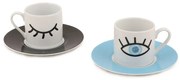 Eyes 2 db csésze csészealjakkal, 90 ml - Kütahya Porselen