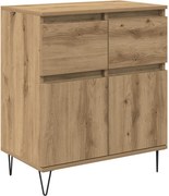 vidaXL Széf fiókkal Artisan tölgy 60 x 35 x 70 cm Műszaki fa és vas