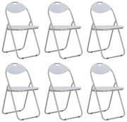 6 db fehér összecsukható műbőr étkezőszék