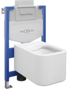 Mexen WC fali alatti szett Fenix XS-U keret WC csészével Elis, fényes fehér - 6853391XX00