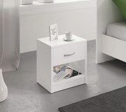 Éjjeliszekrény 1 fiókkal fehér színben 16 mm – NAKA