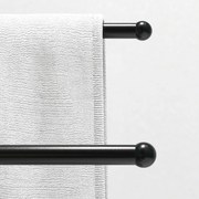 HOMCOM Szabadon álló Törölközőtartó 2-Tier Fém Törölközőtartó Fürdőszobába, 50 x 18,5 x 85 cm, Fekete | Aosom