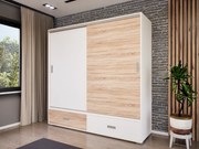 Zentino Tolóajtós Gardrób (Fehér-Sonoma) modern