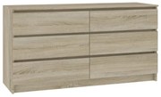 ARMARIA K120 6SZ komód, 120x77x40, sonoma