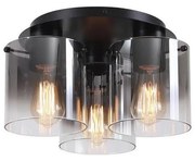 Searchlight 88911-3BK - SWEDEN mennyezeti lámpatest, 3xE27/60W/230V, átm. 39 cm, fekete/füst