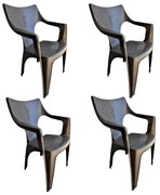 Taranto kerti szék Antracit-Barna - 4db