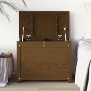 mézbarna tömör fenyőfa tárolóláda 60 x 32 x 45,5 cm