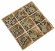 Karácsonyi fa díszek dobozban 36 db, arany