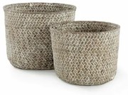 Compactor MIKA 2 részes fonott kosár készlet,bézs