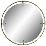 Glamour kerek fali tükör arany színű kerettel 90 cm