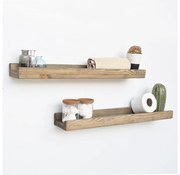 KÉSZLET 2x Fali polc 8x60 cm fenyő