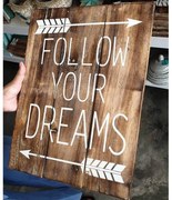 MIMPI barna fa tábla 30x40 cm