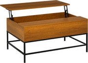 HOMCOM Emelhető Kávézóasztal Rejtett Tárolóhellyel 90x60.5x45.5 cm Teak | Aosom