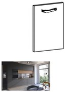 LANGEN előlap beépíthető mosogatógéphez matt szürke fogantyús 44,6 x 71,3 cm